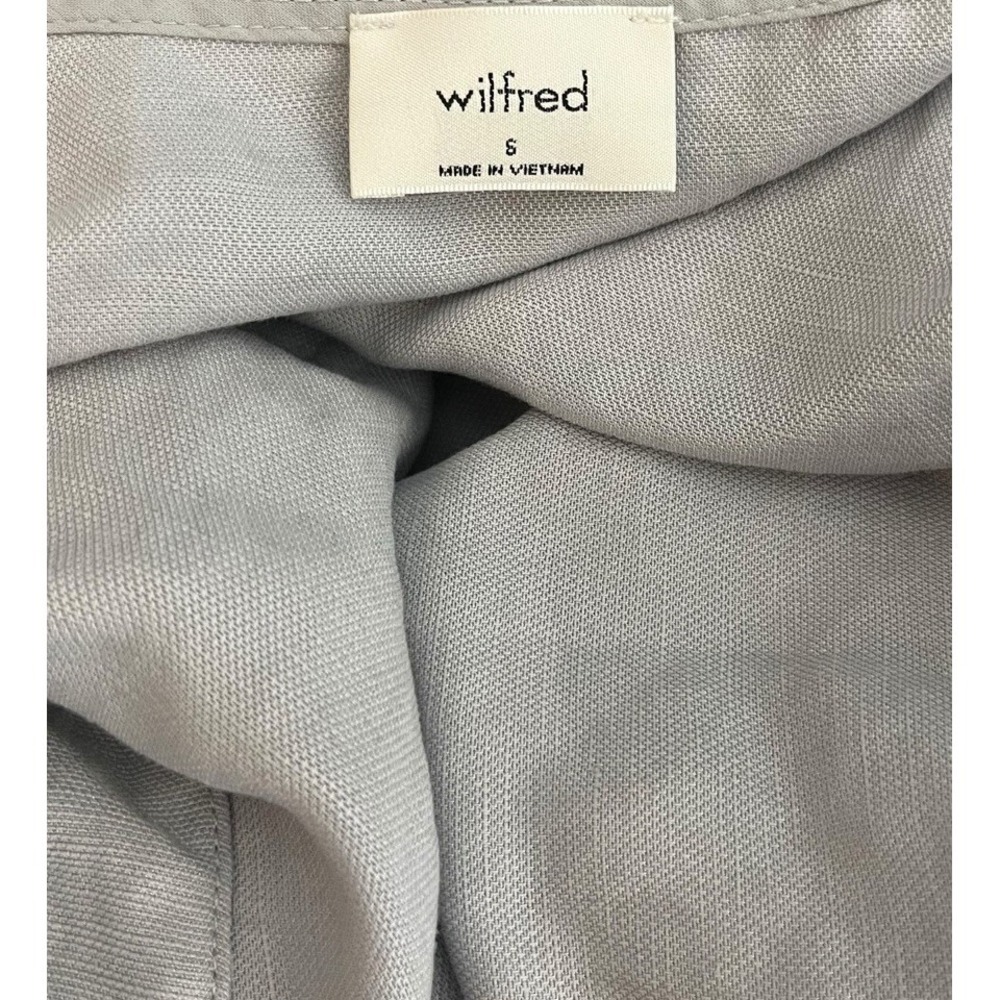 Aritzia Wilfred Brax Jumpsuit 6 Gray Linen Blend Wide Leg Tie Waist - Picture 7 of 7